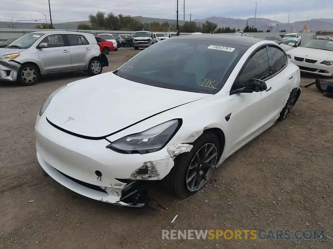 2 Photograph of a damaged car 5YJ3E1EA4MF047786 TESLA MODEL 3 2021