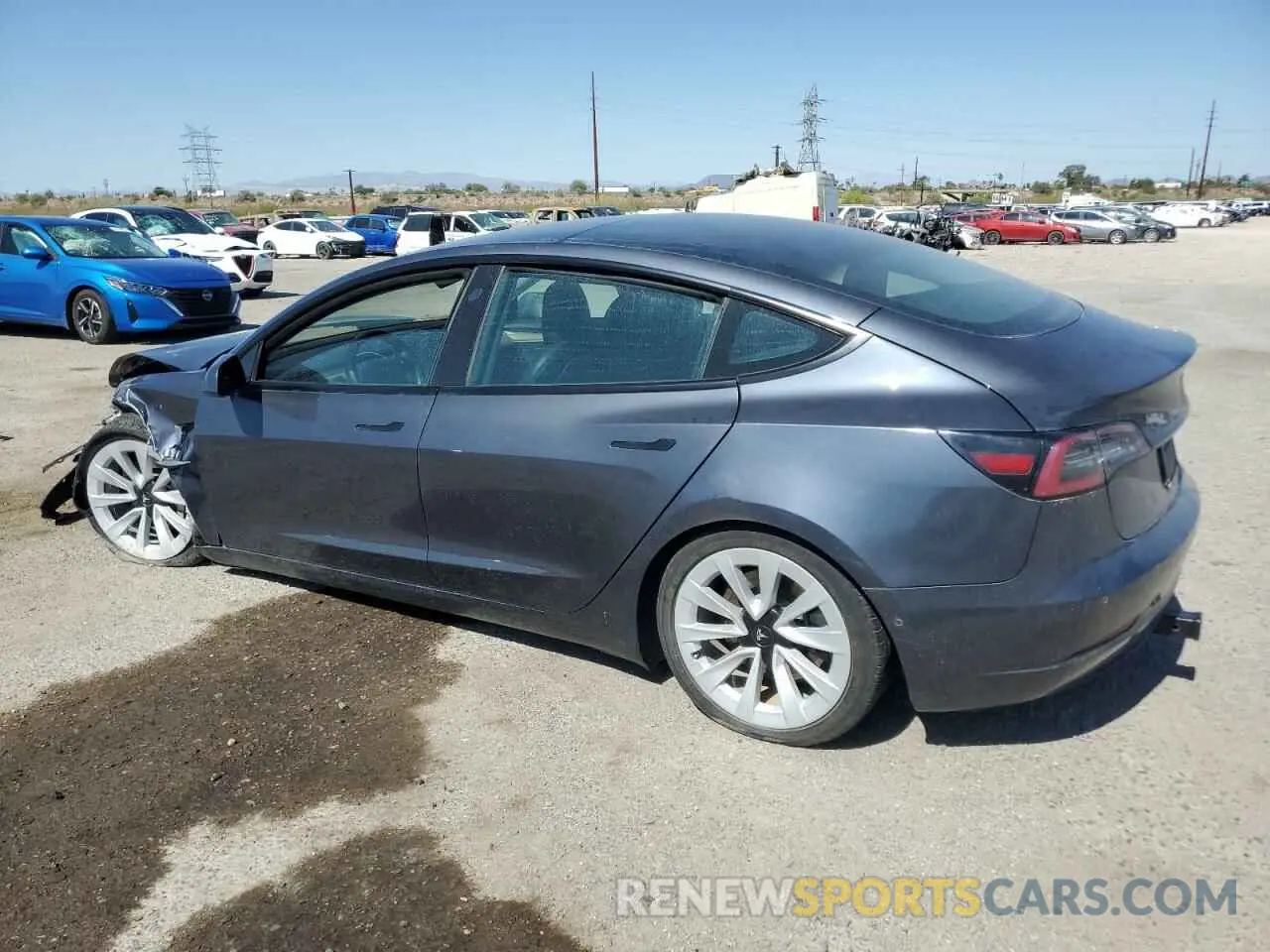 2 Photograph of a damaged car 5YJ3E1EA4MF061445 TESLA MODEL 3 2021