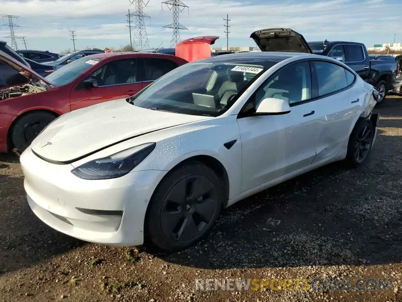 1 Photograph of a damaged car 5YJ3E1EA4MF083526 TESLA MODEL 3 2021