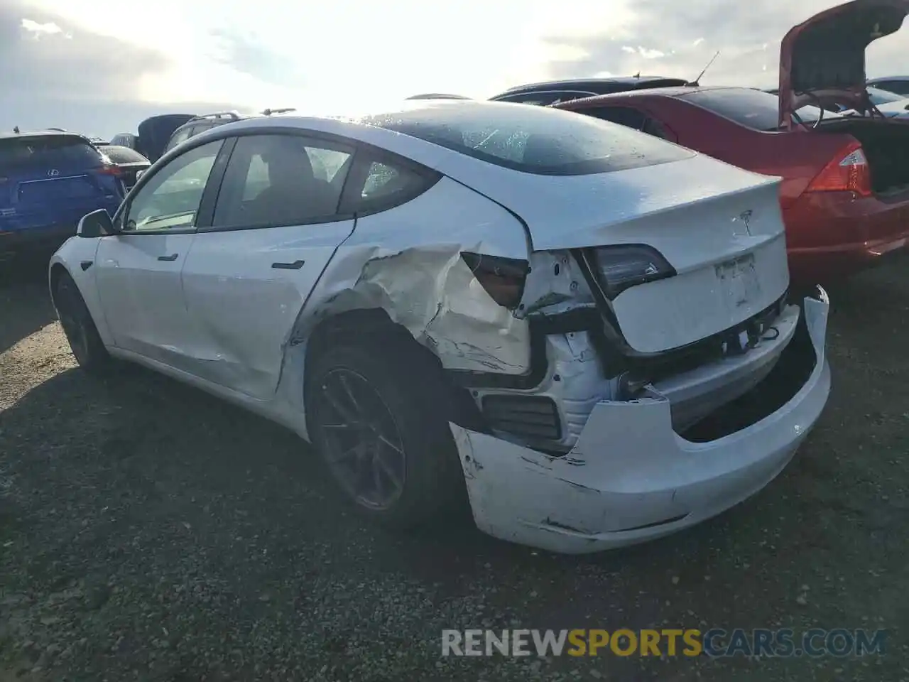 2 Photograph of a damaged car 5YJ3E1EA4MF083526 TESLA MODEL 3 2021