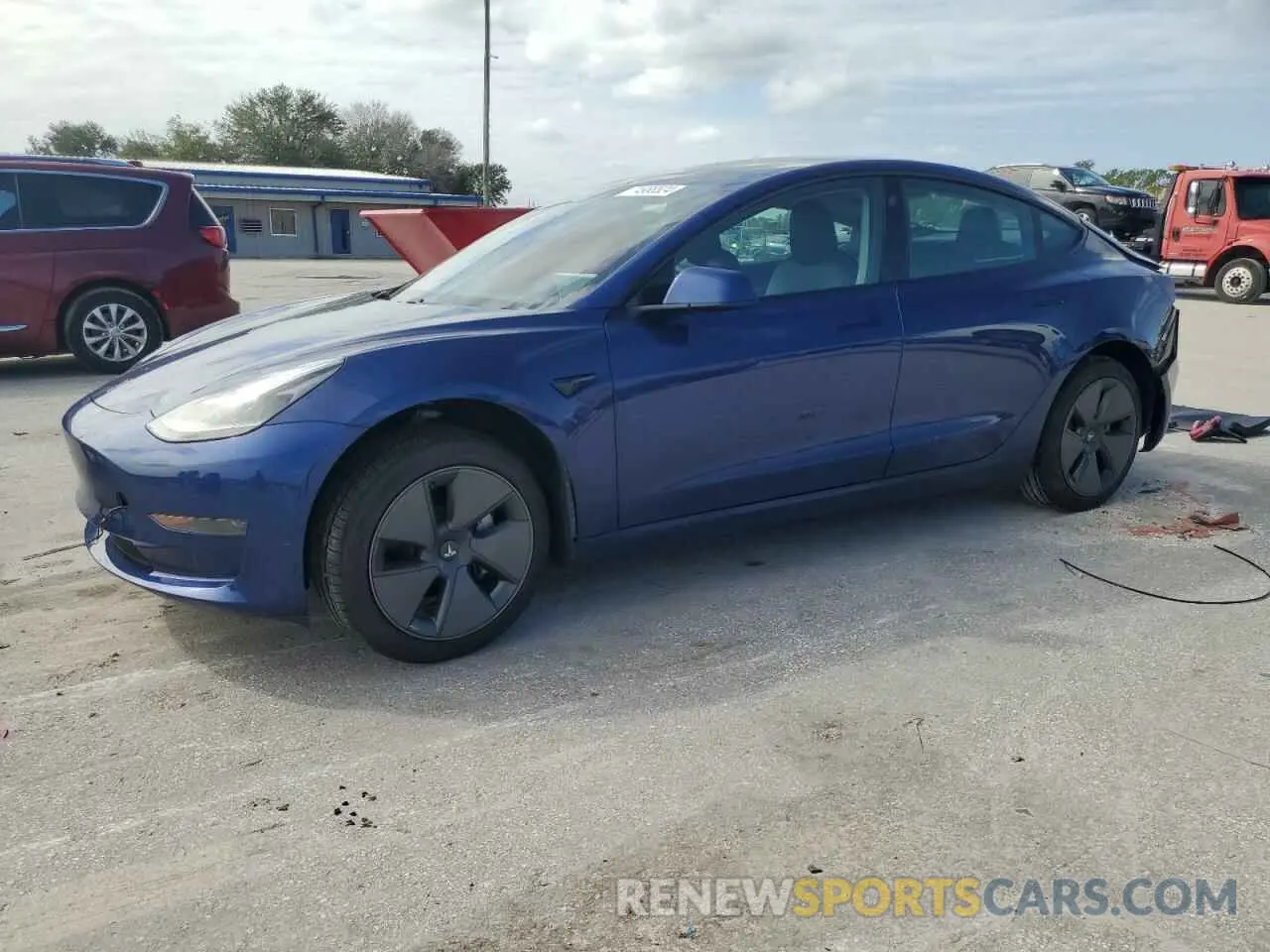 1 Photograph of a damaged car 5YJ3E1EA4MF085096 TESLA MODEL 3 2021
