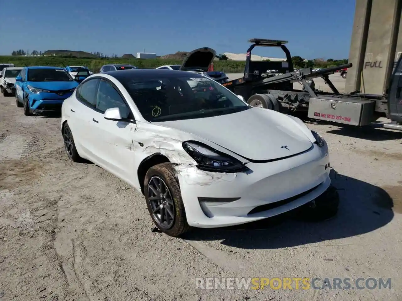 1 Photograph of a damaged car 5YJ3E1EA4MF087141 TESLA MODEL 3 2021