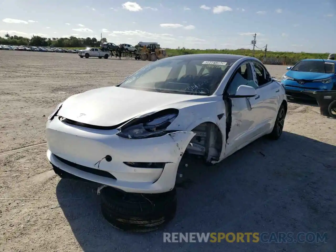 2 Photograph of a damaged car 5YJ3E1EA4MF087141 TESLA MODEL 3 2021