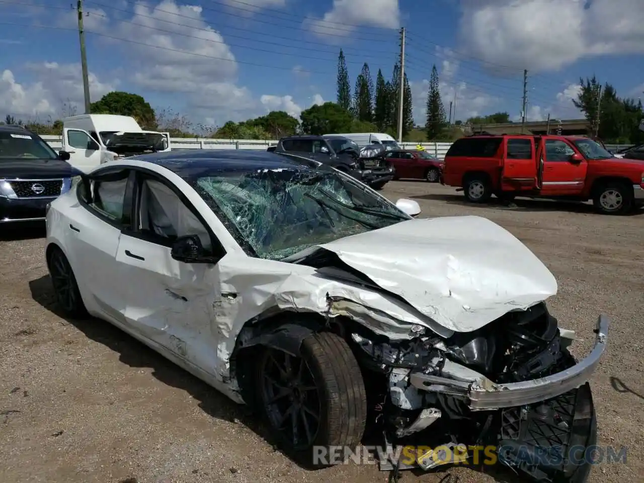 1 Photograph of a damaged car 5YJ3E1EA4MF088290 TESLA MODEL 3 2021