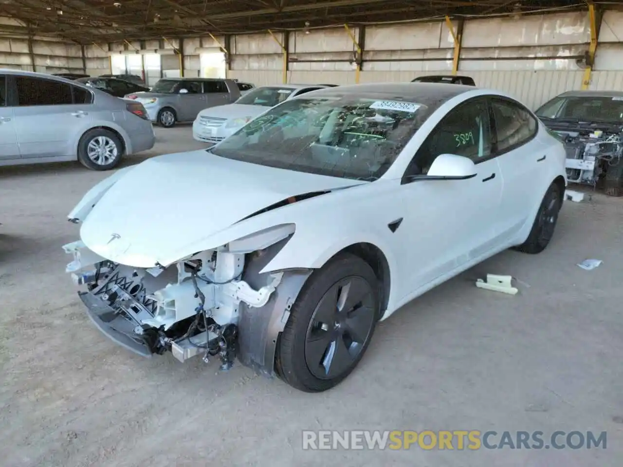 2 Photograph of a damaged car 5YJ3E1EA4MF094185 TESLA MODEL 3 2021