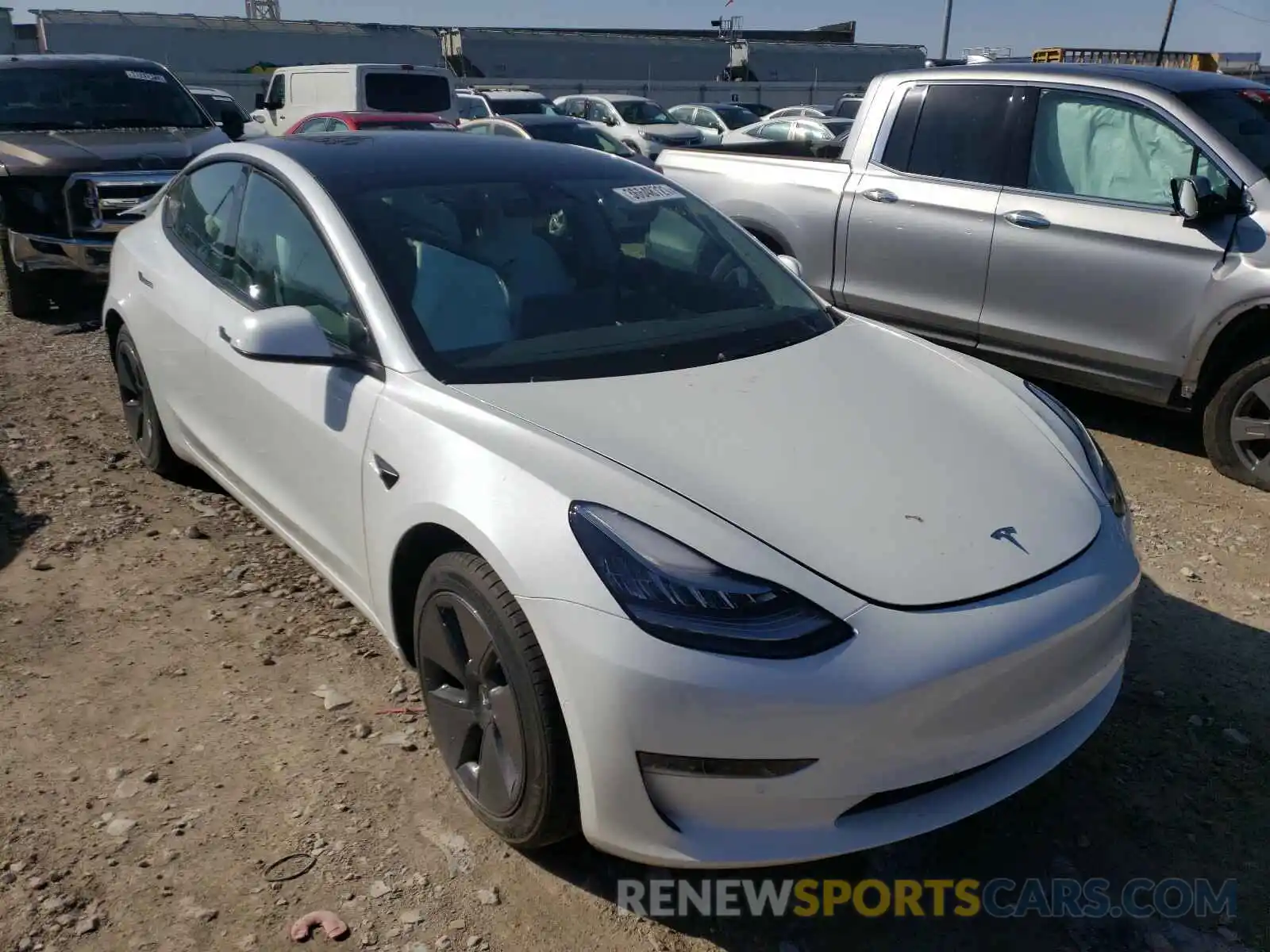 1 Photograph of a damaged car 5YJ3E1EA4MF853630 TESLA MODEL 3 2021