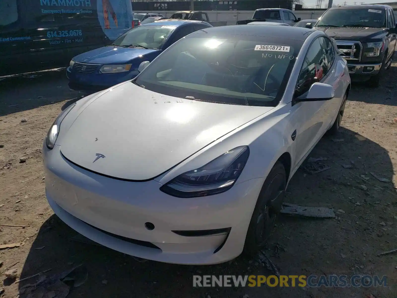 2 Photograph of a damaged car 5YJ3E1EA4MF853630 TESLA MODEL 3 2021