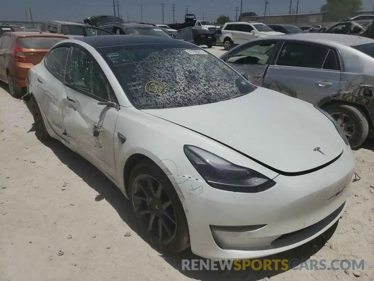 1 Photograph of a damaged car 5YJ3E1EA4MF866622 TESLA MODEL 3 2021