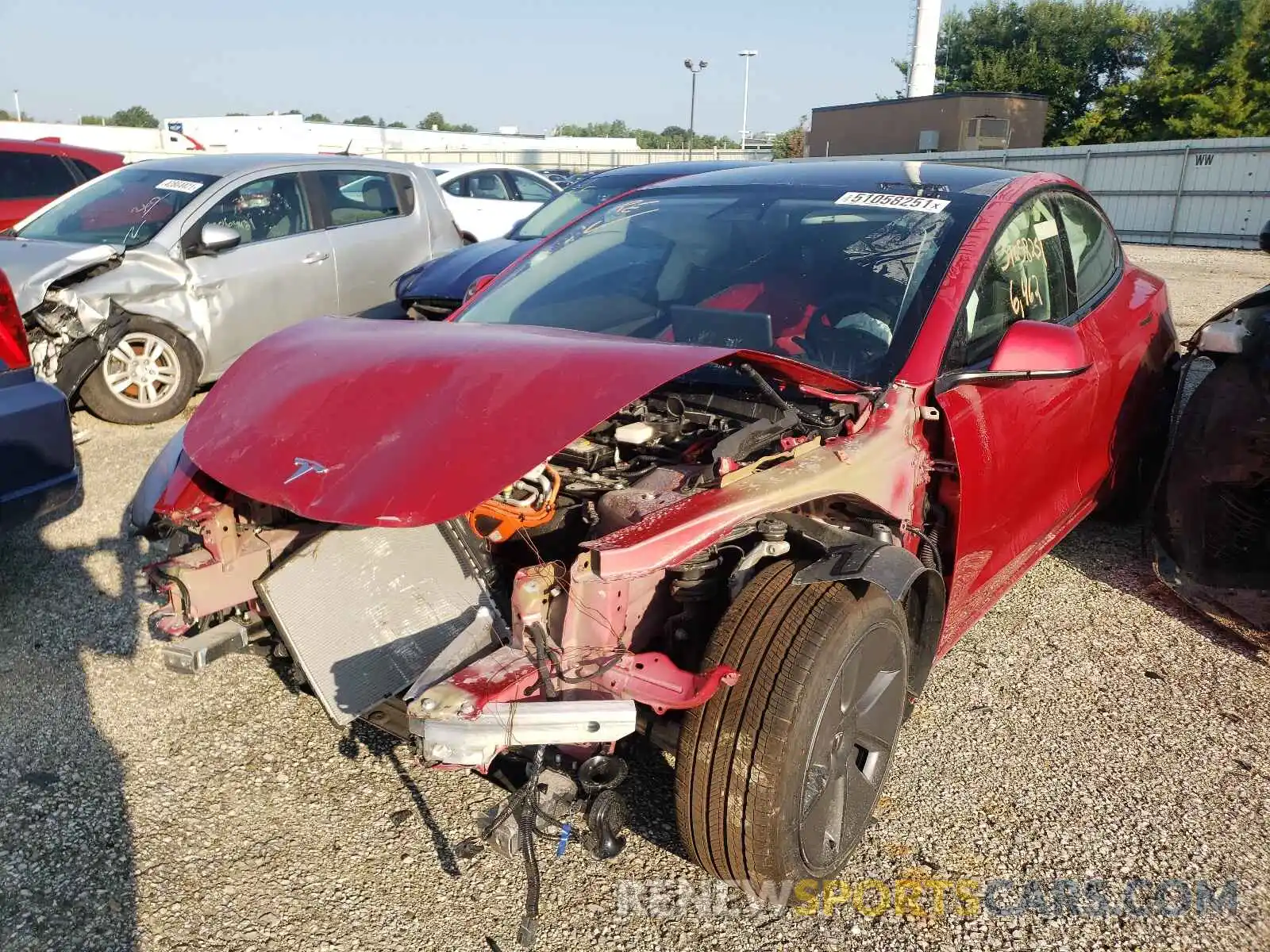 2 Photograph of a damaged car 5YJ3E1EA4MF866975 TESLA MODEL 3 2021