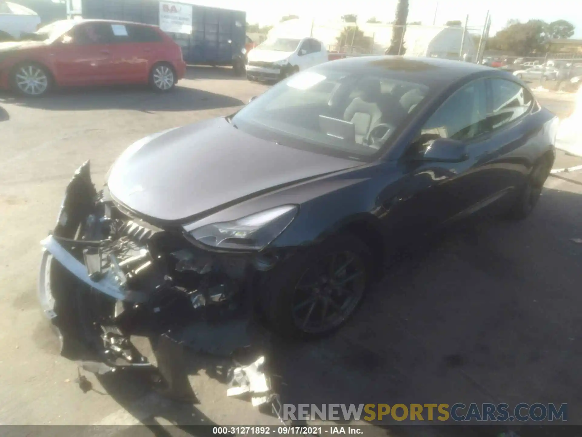 2 Photograph of a damaged car 5YJ3E1EA4MF867589 TESLA MODEL 3 2021