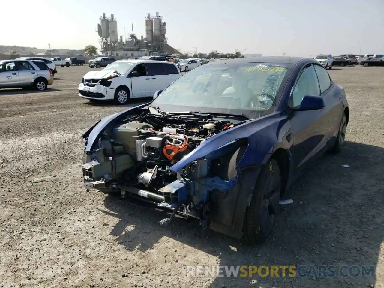 2 Photograph of a damaged car 5YJ3E1EA4MF875224 TESLA MODEL 3 2021