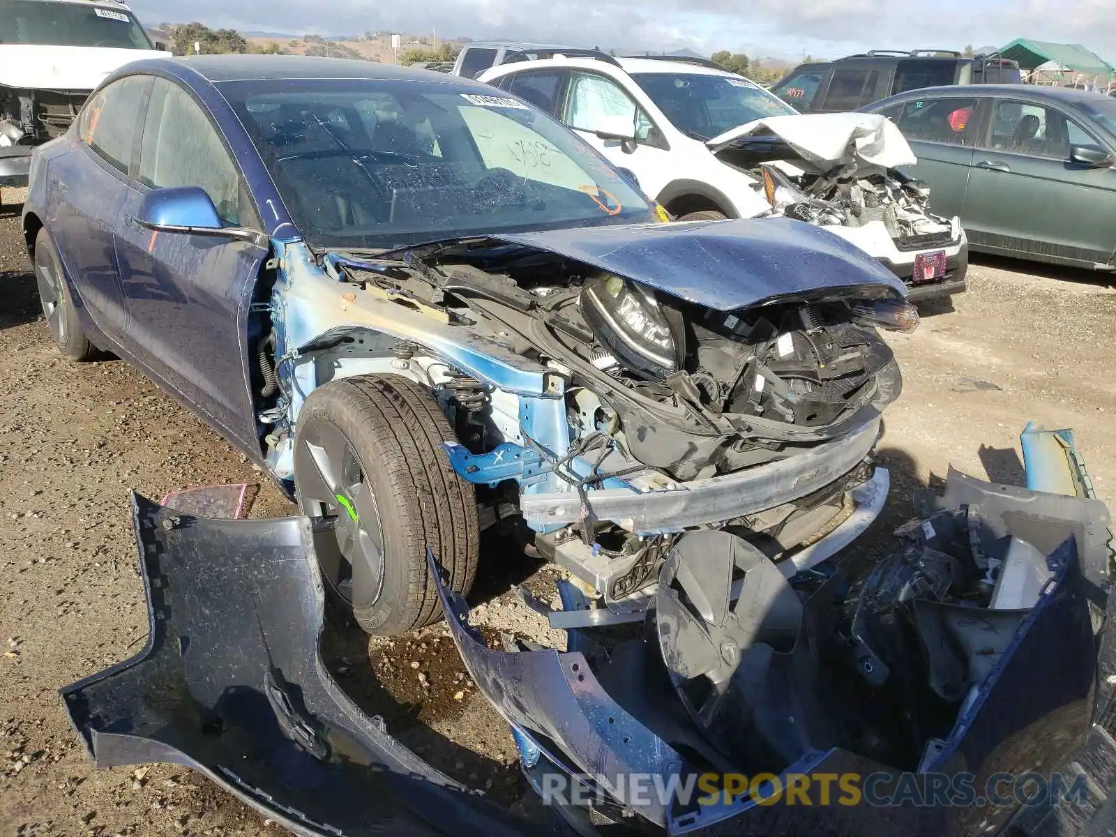 9 Photograph of a damaged car 5YJ3E1EA4MF877510 TESLA MODEL 3 2021