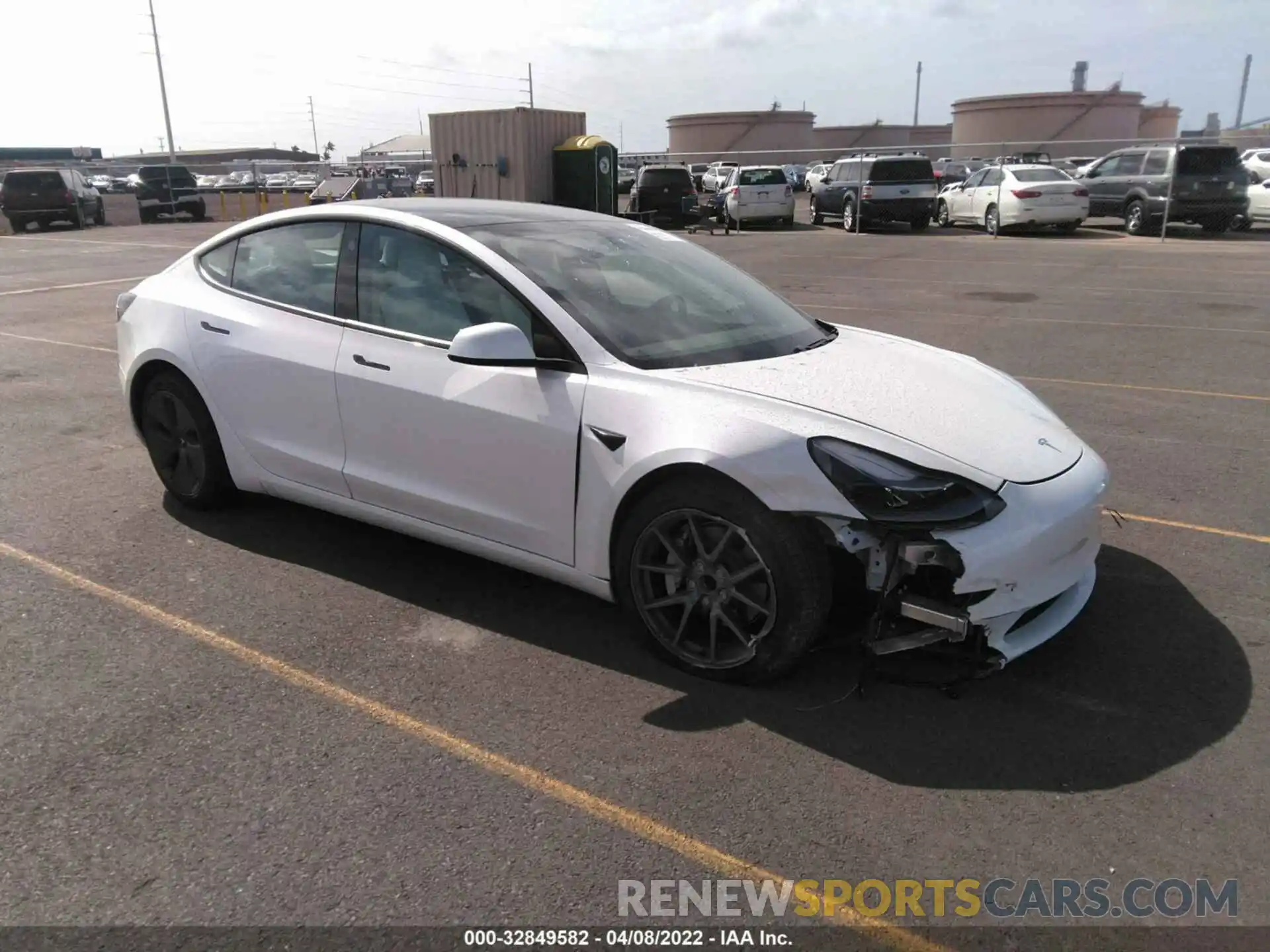 1 Photograph of a damaged car 5YJ3E1EA4MF908562 TESLA MODEL 3 2021