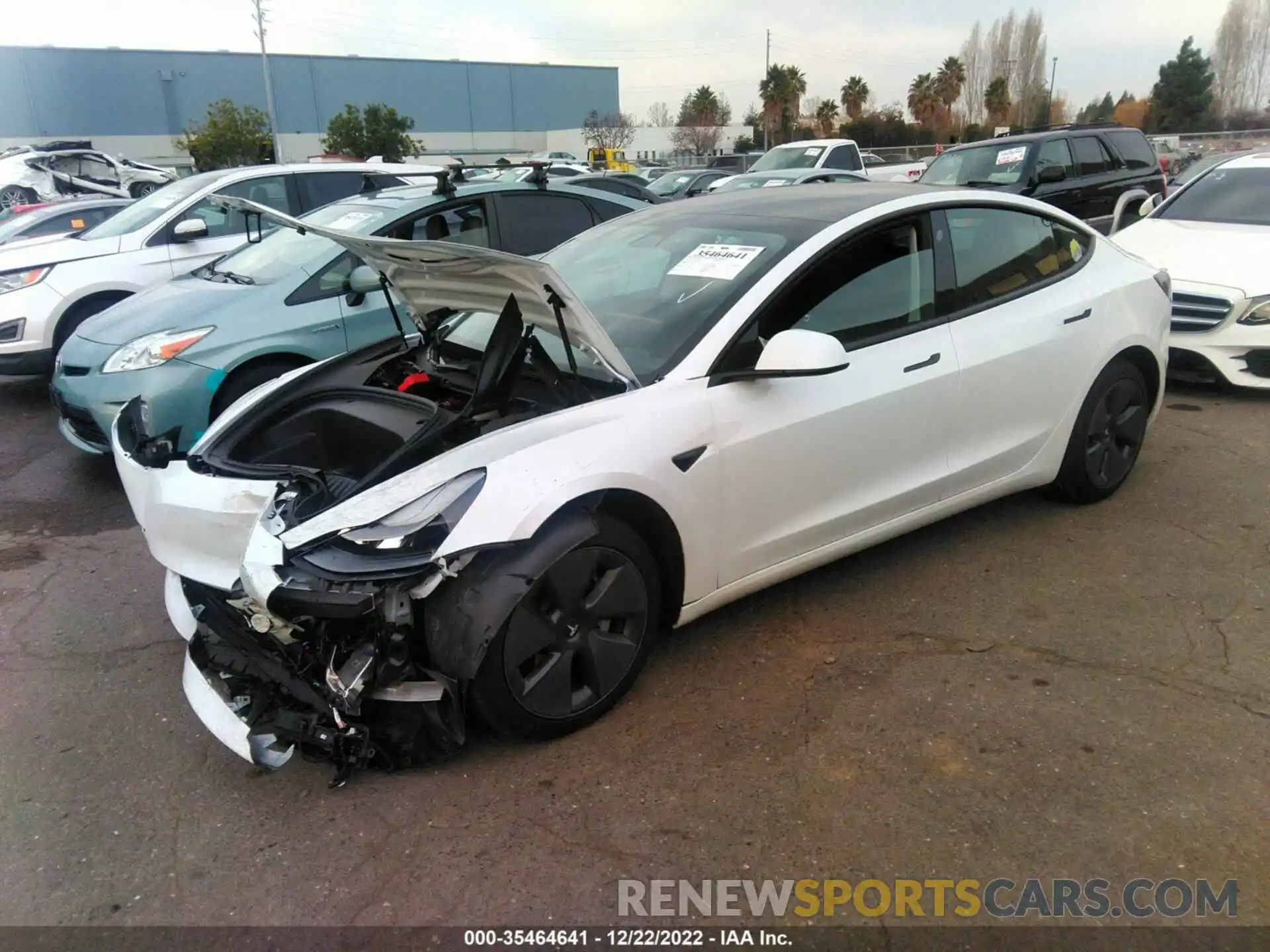 2 Photograph of a damaged car 5YJ3E1EA4MF913292 TESLA MODEL 3 2021