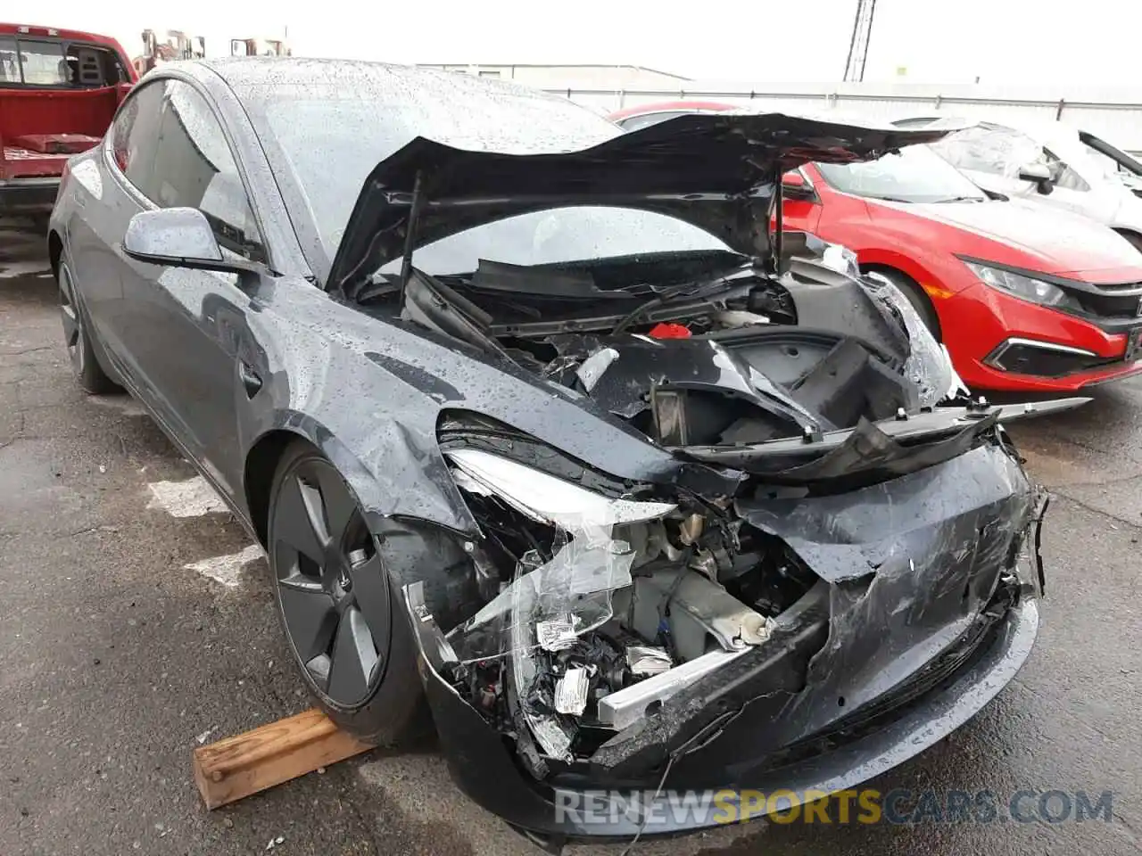 1 Photograph of a damaged car 5YJ3E1EA4MF920727 TESLA MODEL 3 2021