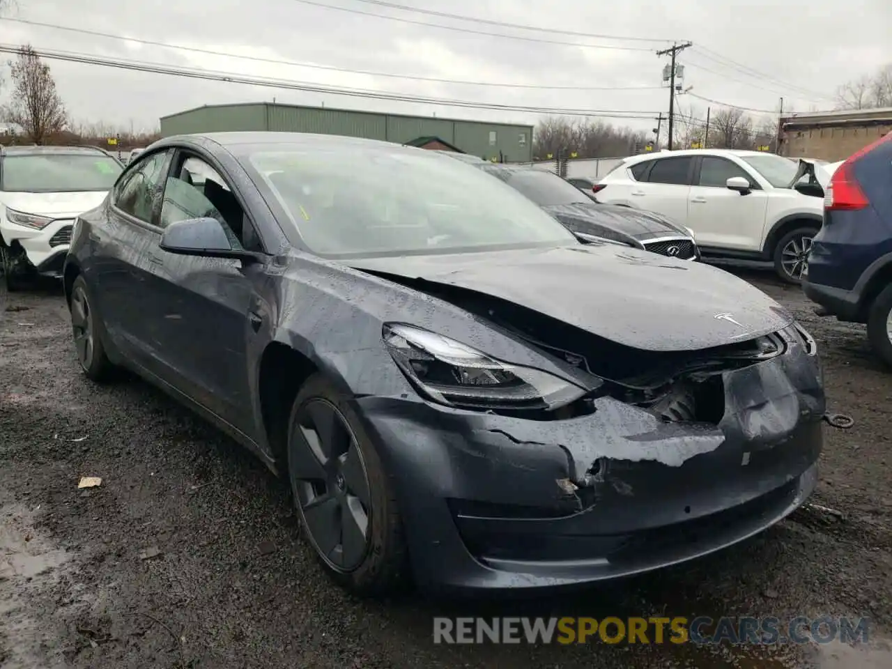 1 Photograph of a damaged car 5YJ3E1EA4MF921358 TESLA MODEL 3 2021