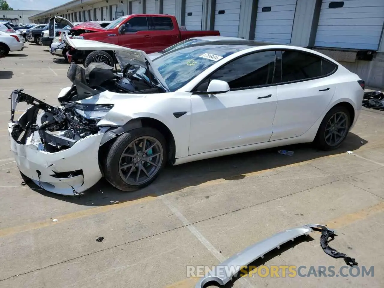 1 Photograph of a damaged car 5YJ3E1EA4MF929654 TESLA MODEL 3 2021