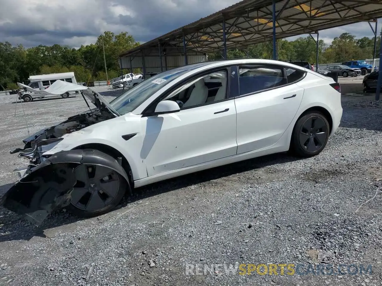 1 Photograph of a damaged car 5YJ3E1EA4MF938838 TESLA MODEL 3 2021