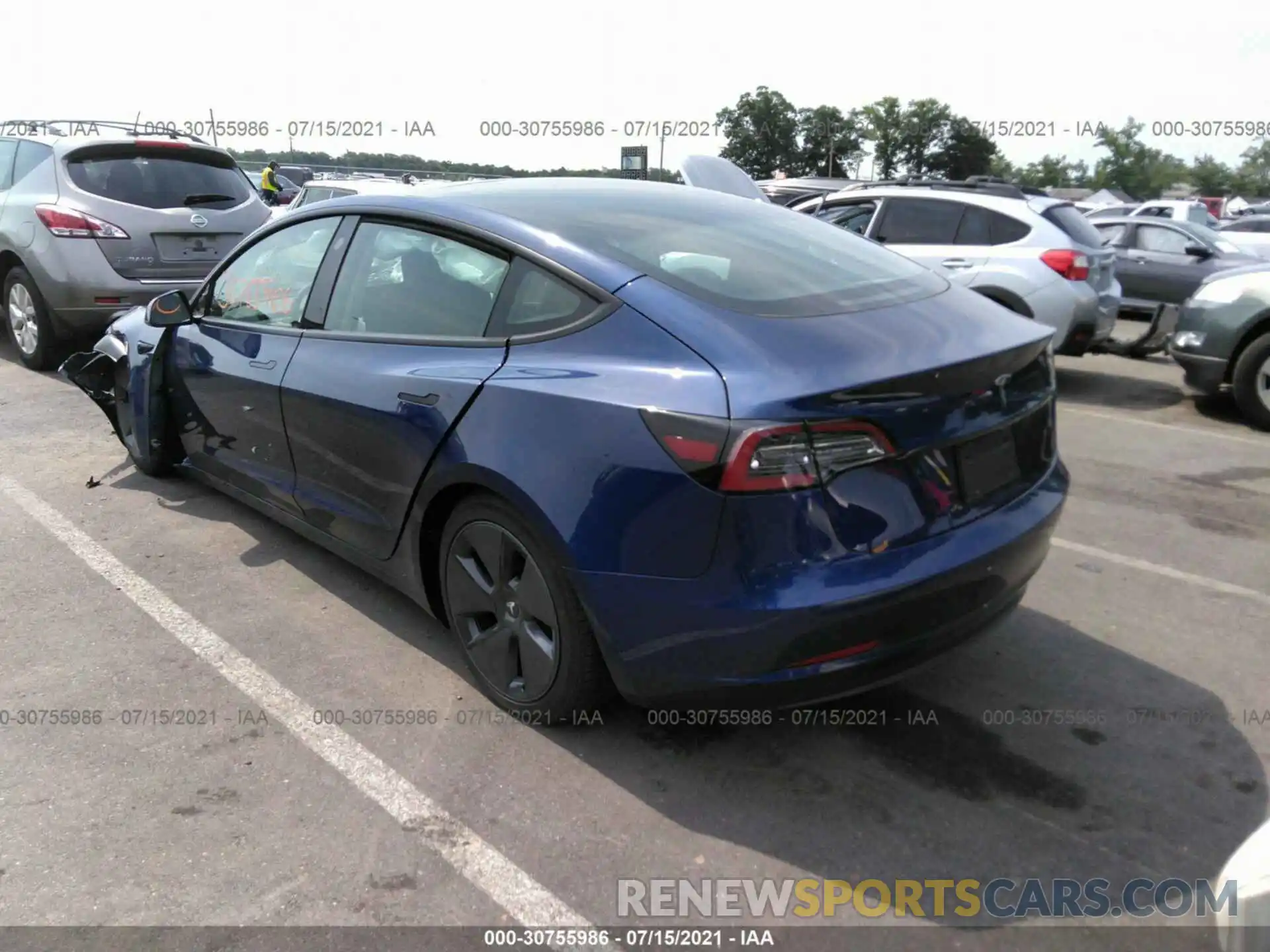 3 Photograph of a damaged car 5YJ3E1EA4MF976439 TESLA MODEL 3 2021