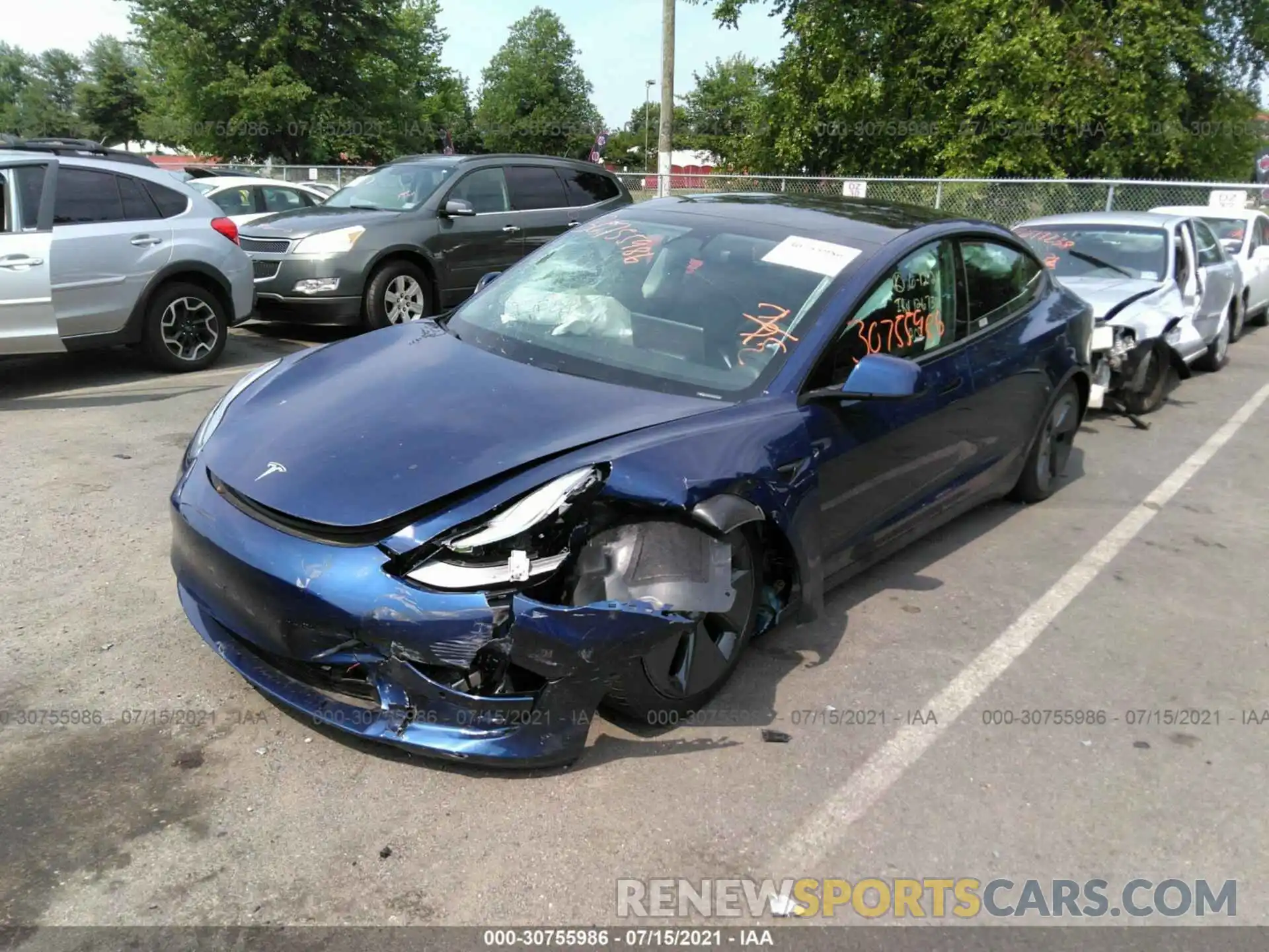 6 Photograph of a damaged car 5YJ3E1EA4MF976439 TESLA MODEL 3 2021