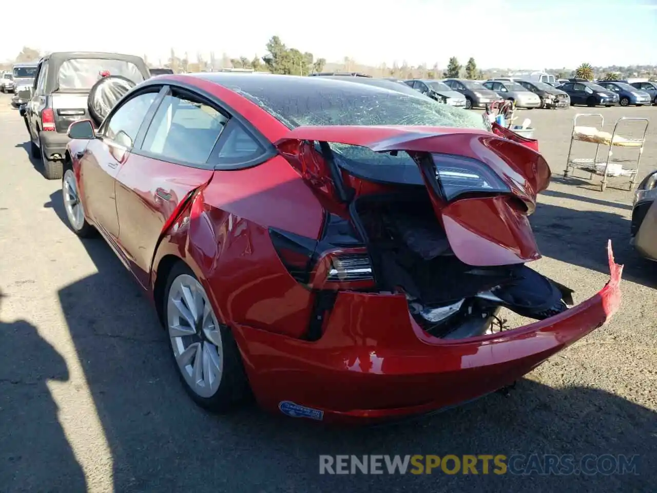 3 Photograph of a damaged car 5YJ3E1EA4MF977719 TESLA MODEL 3 2021