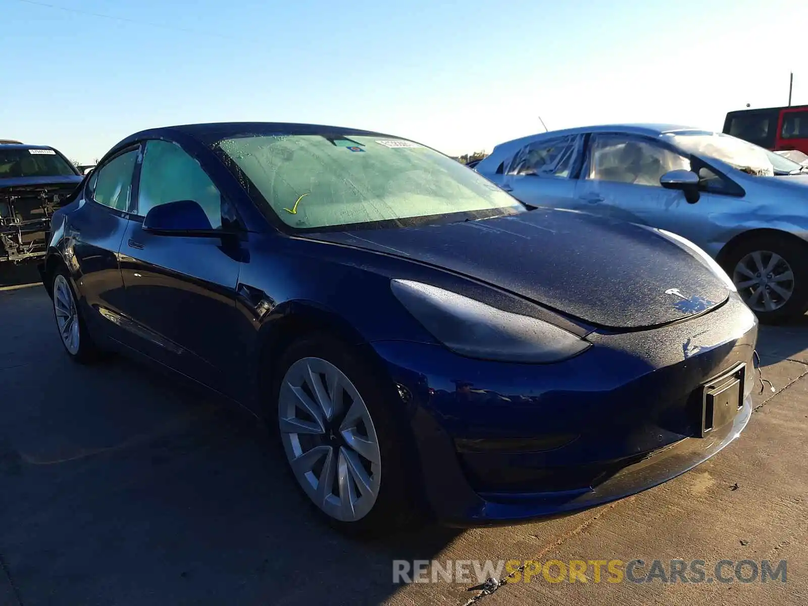 1 Photograph of a damaged car 5YJ3E1EA4MF986596 TESLA MODEL 3 2021