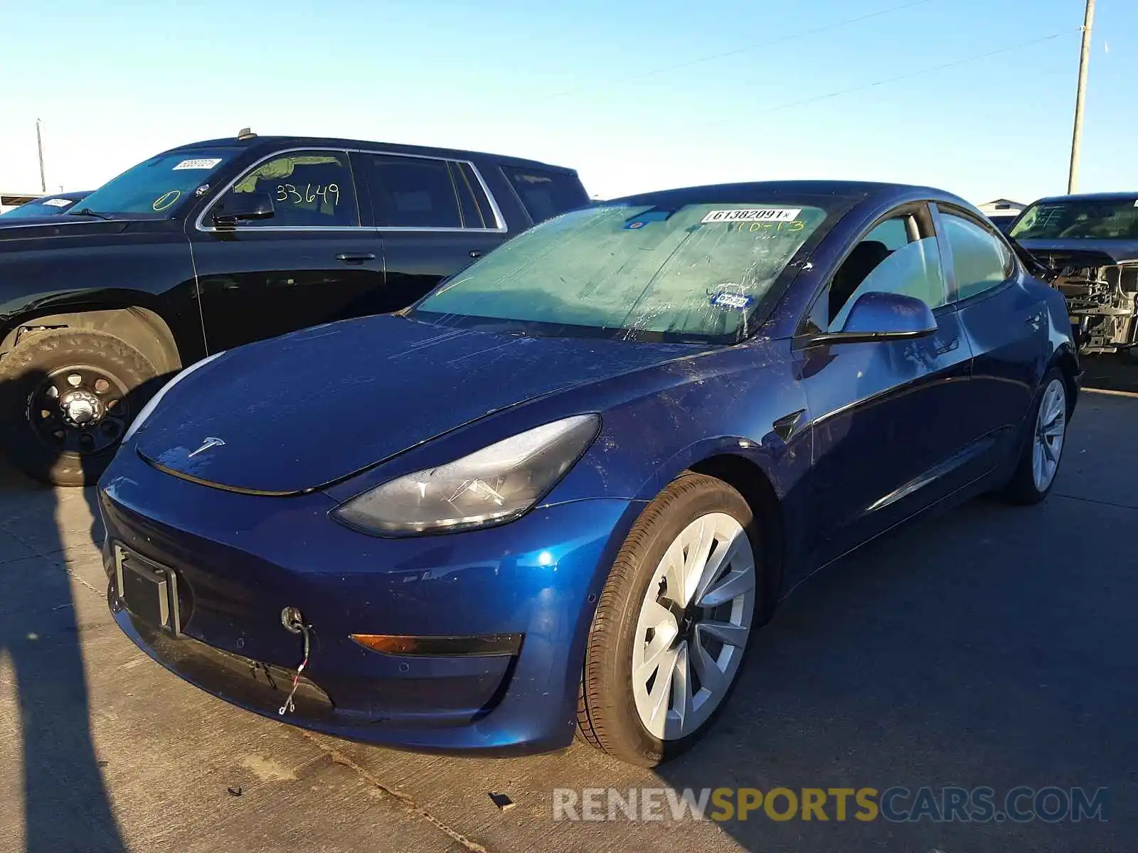 2 Photograph of a damaged car 5YJ3E1EA4MF986596 TESLA MODEL 3 2021