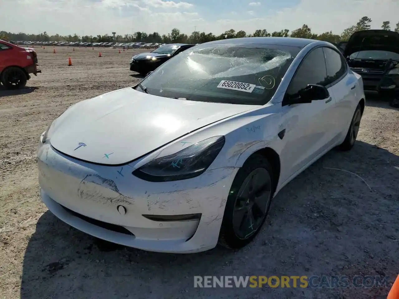 2 Photograph of a damaged car 5YJ3E1EA4MF991541 TESLA MODEL 3 2021