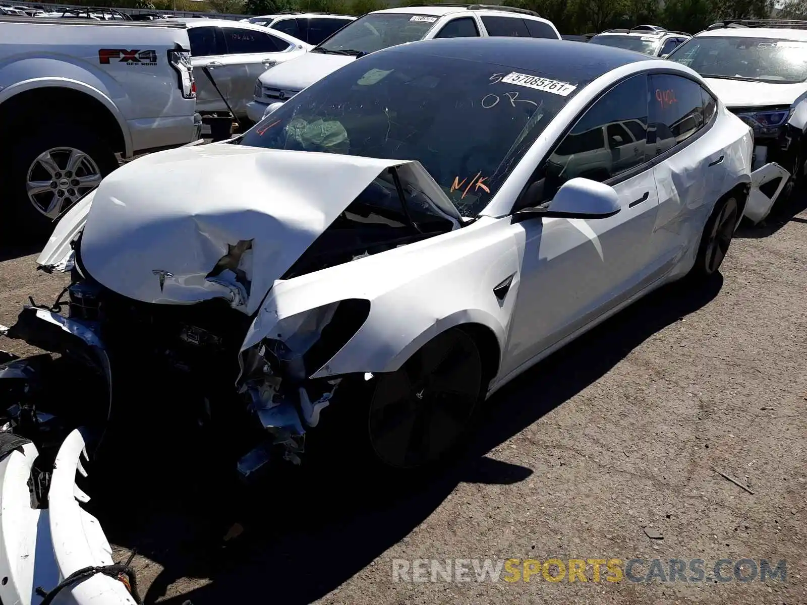 2 Photograph of a damaged car 5YJ3E1EA4MF994245 TESLA MODEL 3 2021