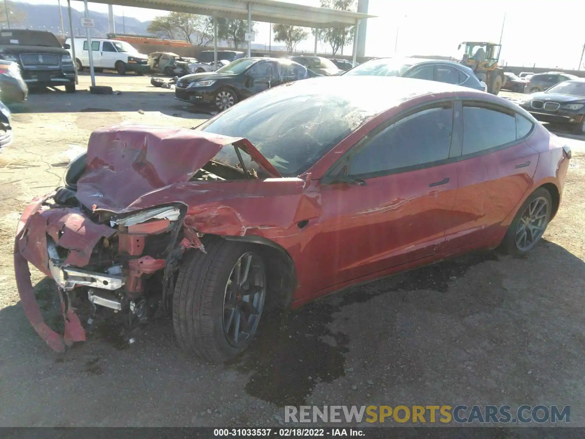 2 Photograph of a damaged car 5YJ3E1EA5MF001190 TESLA MODEL 3 2021