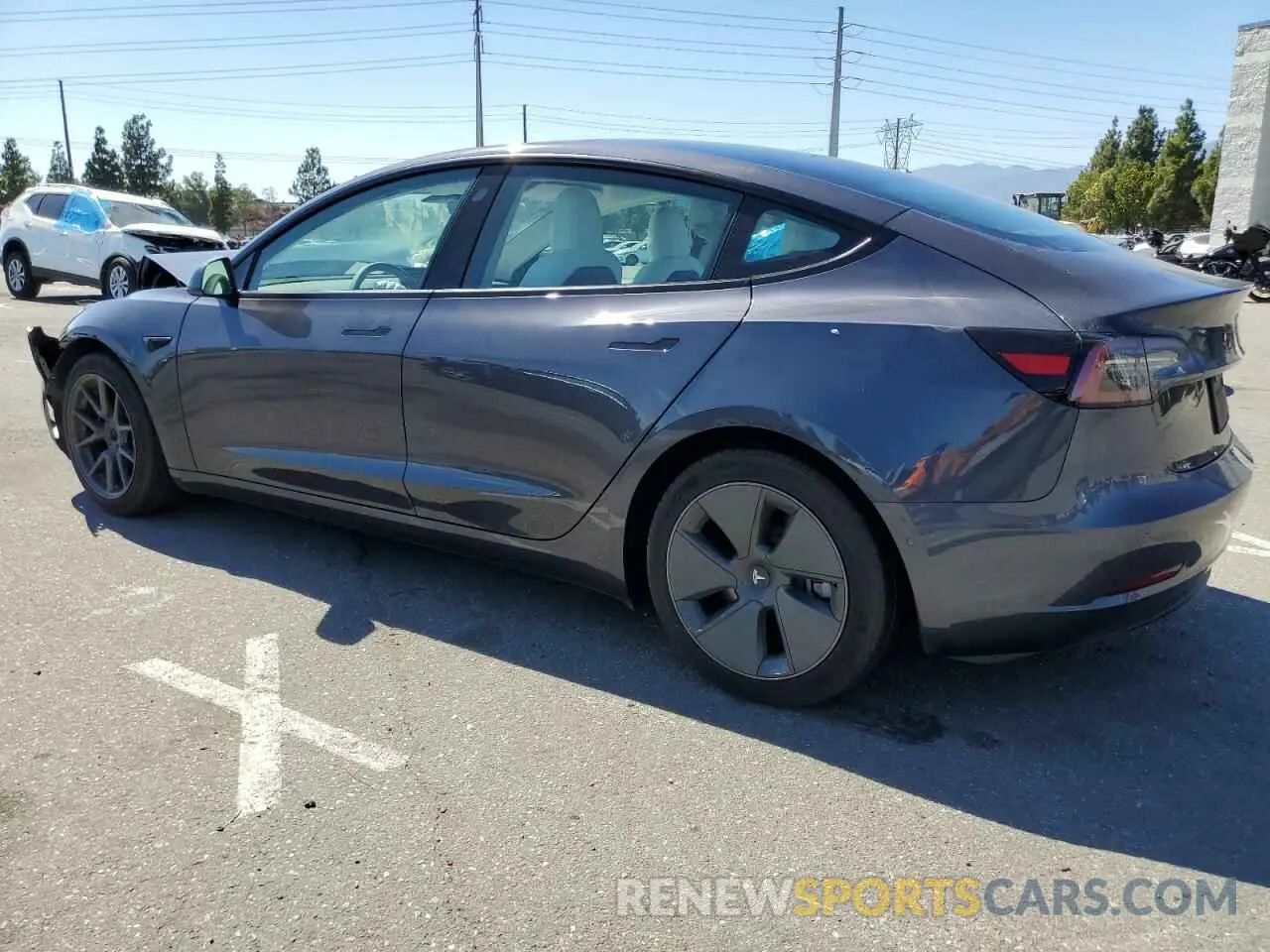 2 Photograph of a damaged car 5YJ3E1EA5MF018751 TESLA MODEL 3 2021