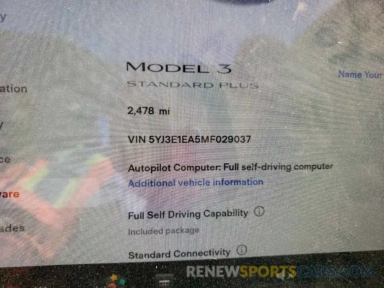 8 Photograph of a damaged car 5YJ3E1EA5MF029037 TESLA MODEL 3 2021