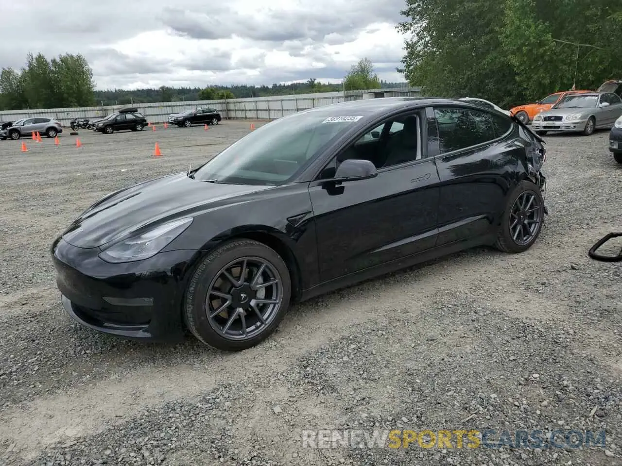 1 Photograph of a damaged car 5YJ3E1EA5MF029703 TESLA MODEL 3 2021