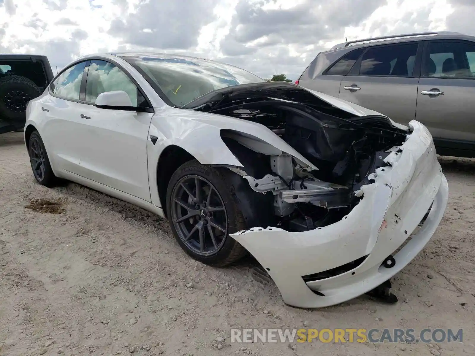 1 Photograph of a damaged car 5YJ3E1EA5MF048820 TESLA MODEL 3 2021