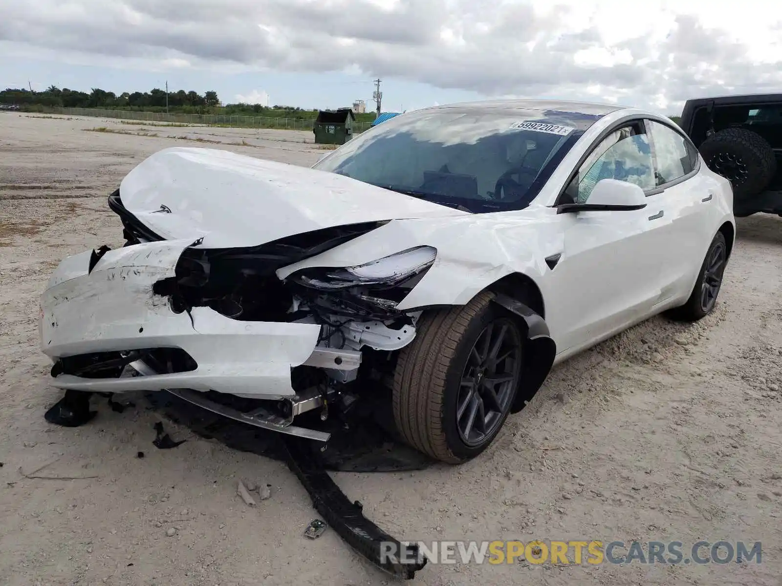 2 Photograph of a damaged car 5YJ3E1EA5MF048820 TESLA MODEL 3 2021