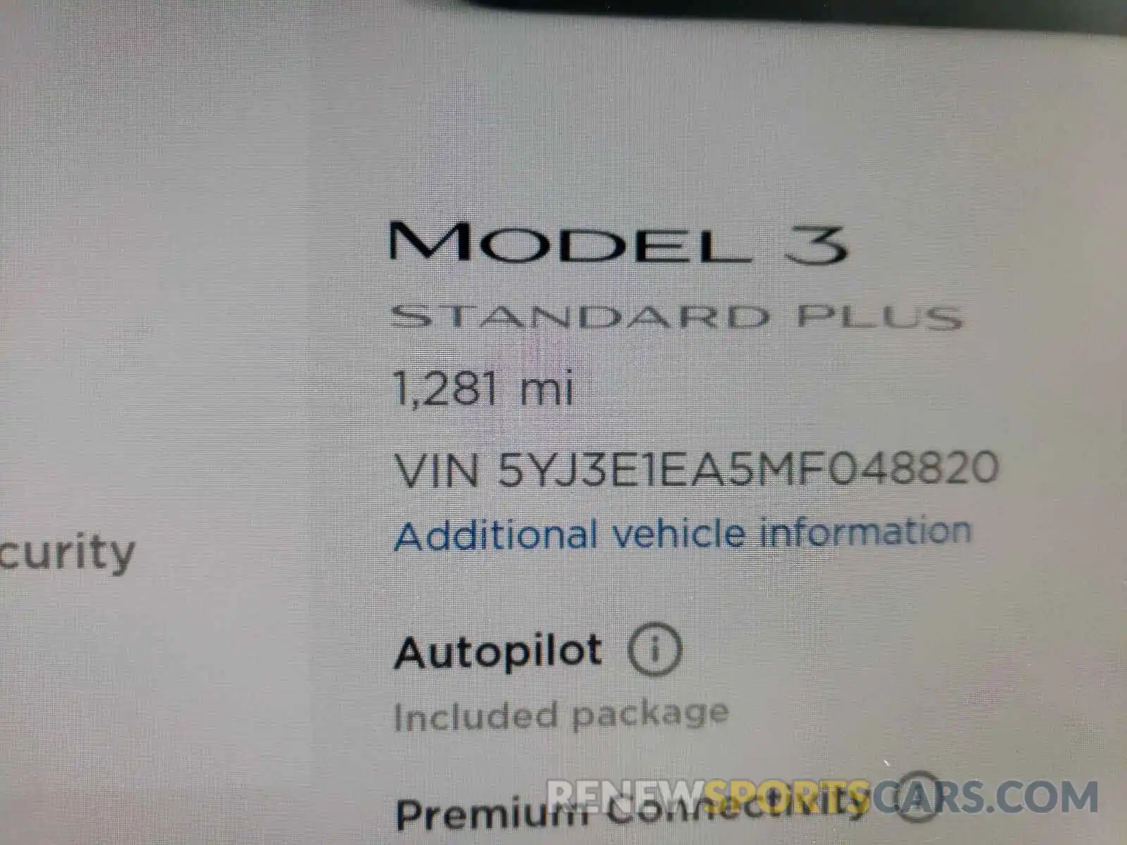 8 Photograph of a damaged car 5YJ3E1EA5MF048820 TESLA MODEL 3 2021