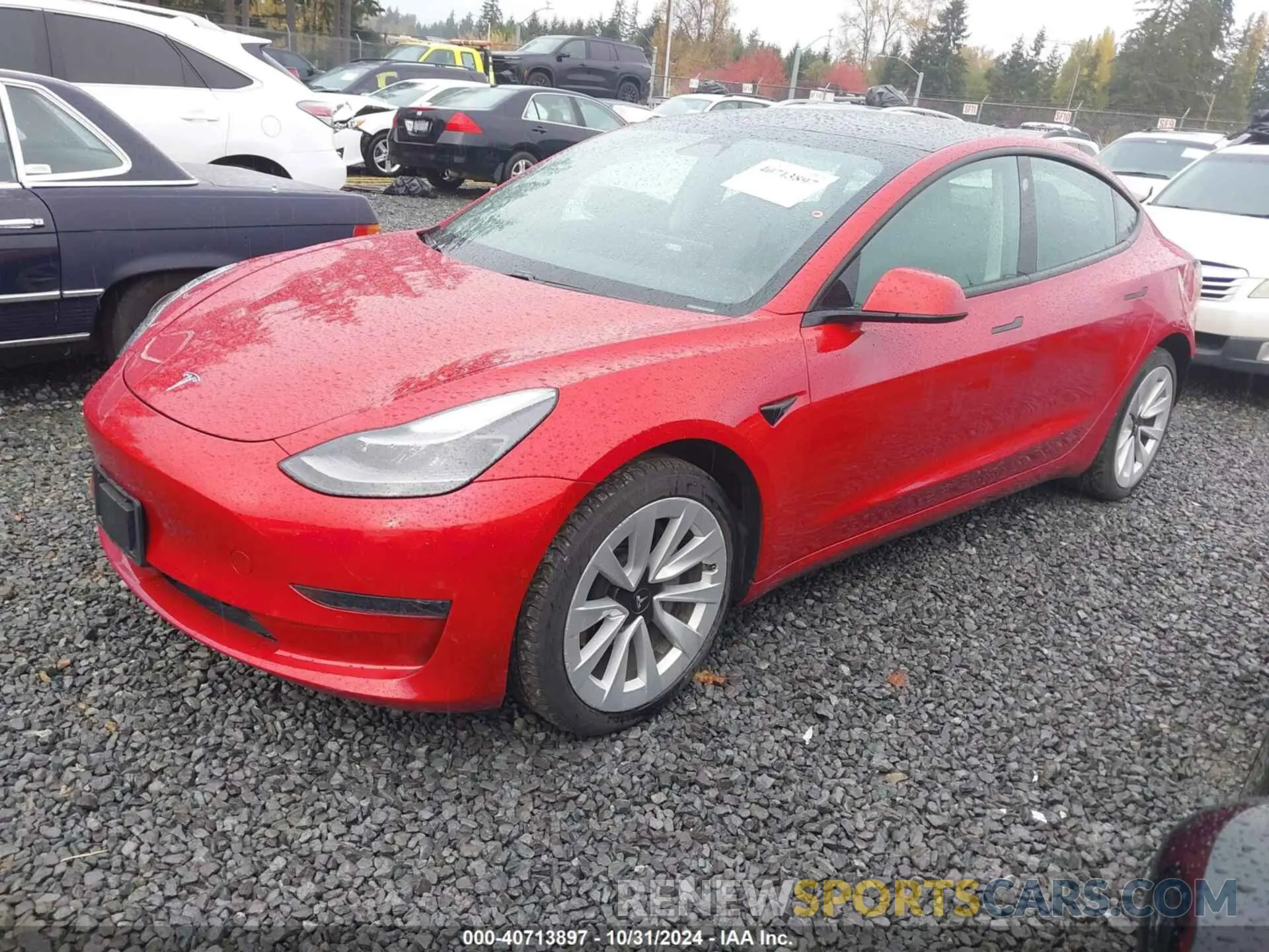 2 Photograph of a damaged car 5YJ3E1EA5MF054262 TESLA MODEL 3 2021