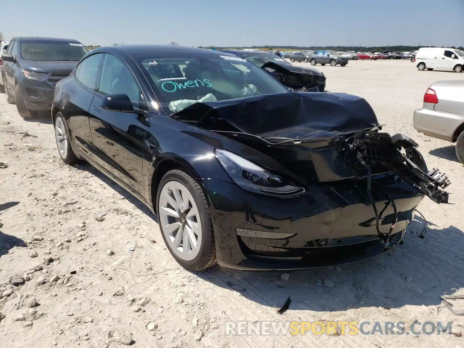 1 Photograph of a damaged car 5YJ3E1EA5MF063012 TESLA MODEL 3 2021