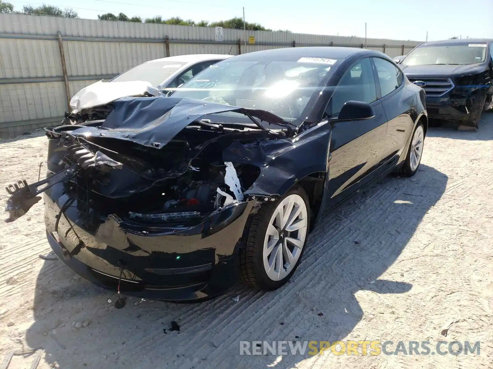 2 Photograph of a damaged car 5YJ3E1EA5MF063012 TESLA MODEL 3 2021