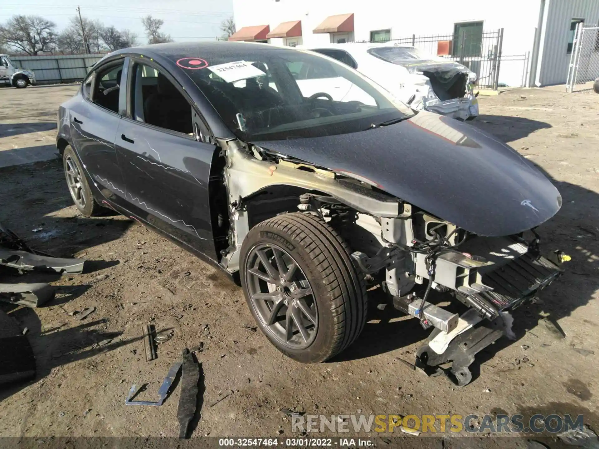 1 Photograph of a damaged car 5YJ3E1EA5MF084703 TESLA MODEL 3 2021