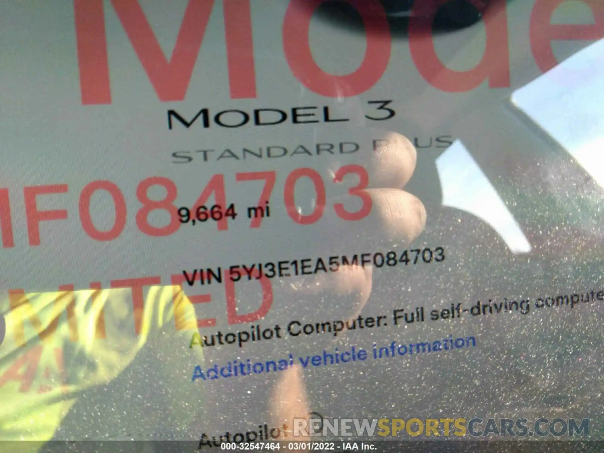 7 Photograph of a damaged car 5YJ3E1EA5MF084703 TESLA MODEL 3 2021