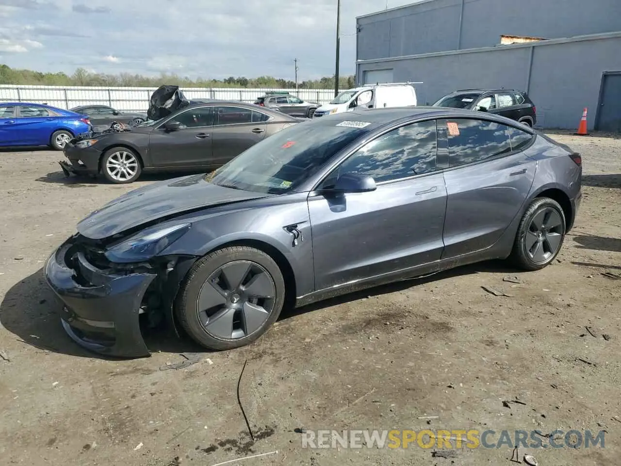 1 Photograph of a damaged car 5YJ3E1EA5MF087892 TESLA MODEL 3 2021