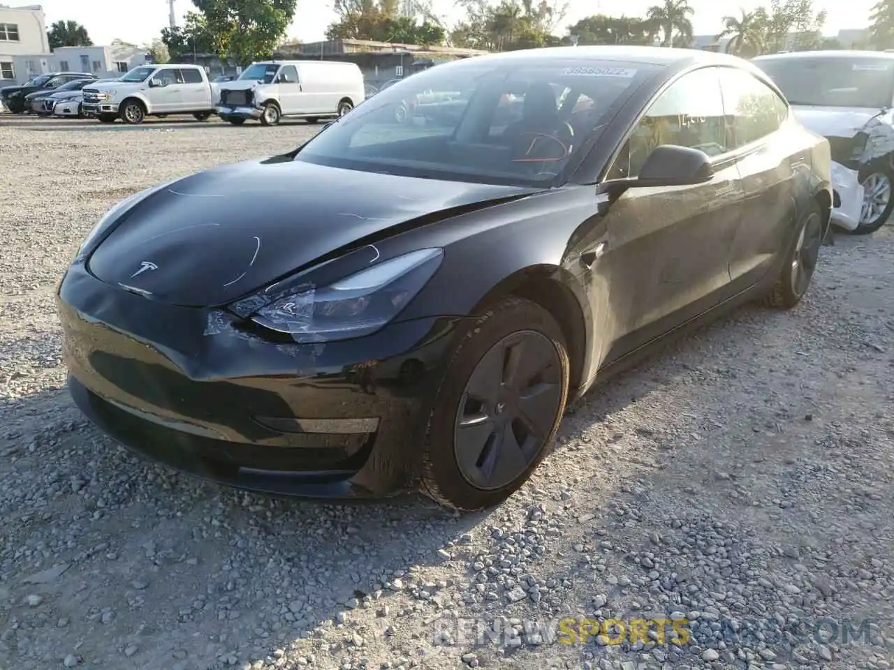 2 Photograph of a damaged car 5YJ3E1EA5MF088637 TESLA MODEL 3 2021