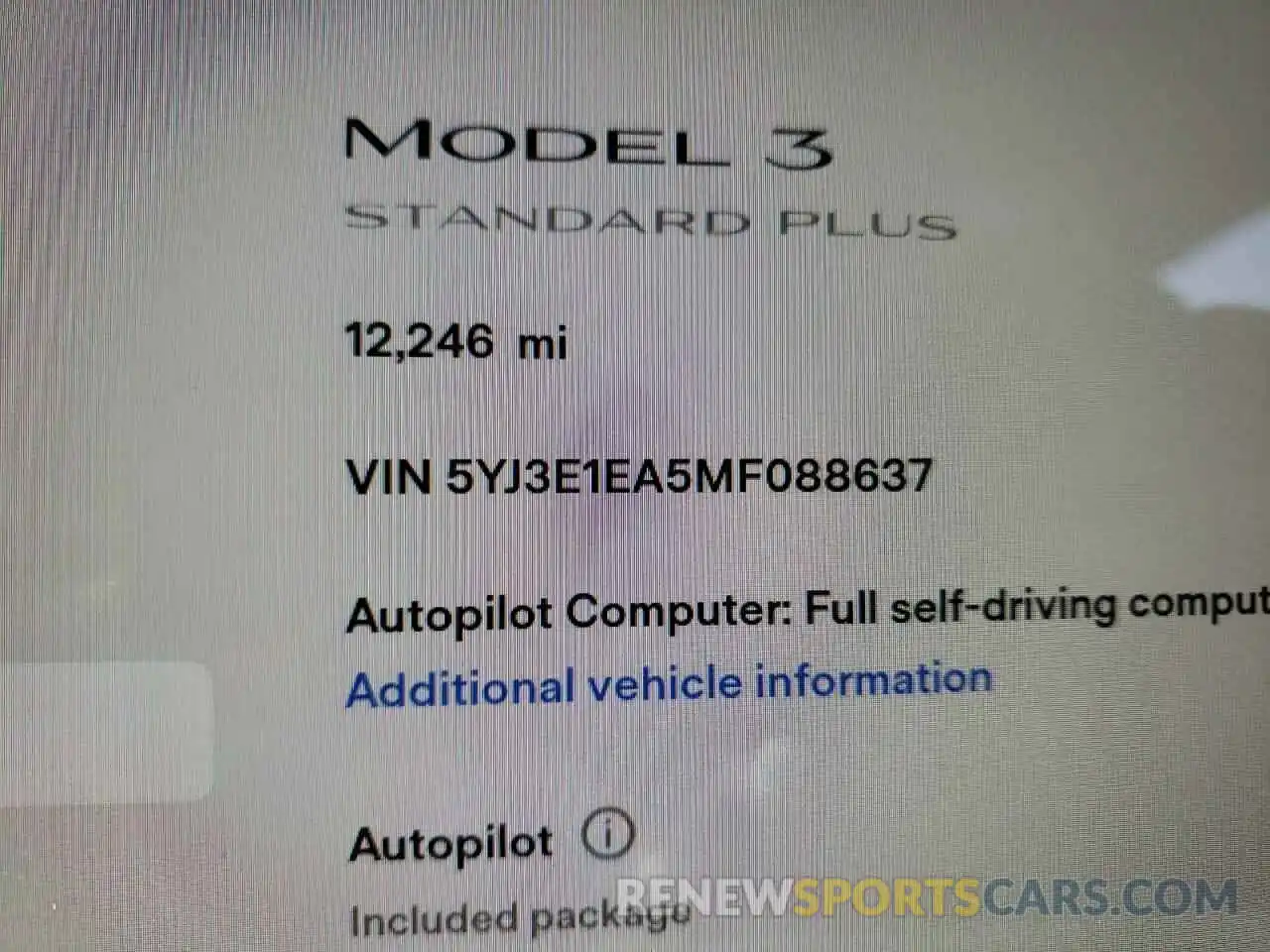 8 Photograph of a damaged car 5YJ3E1EA5MF088637 TESLA MODEL 3 2021