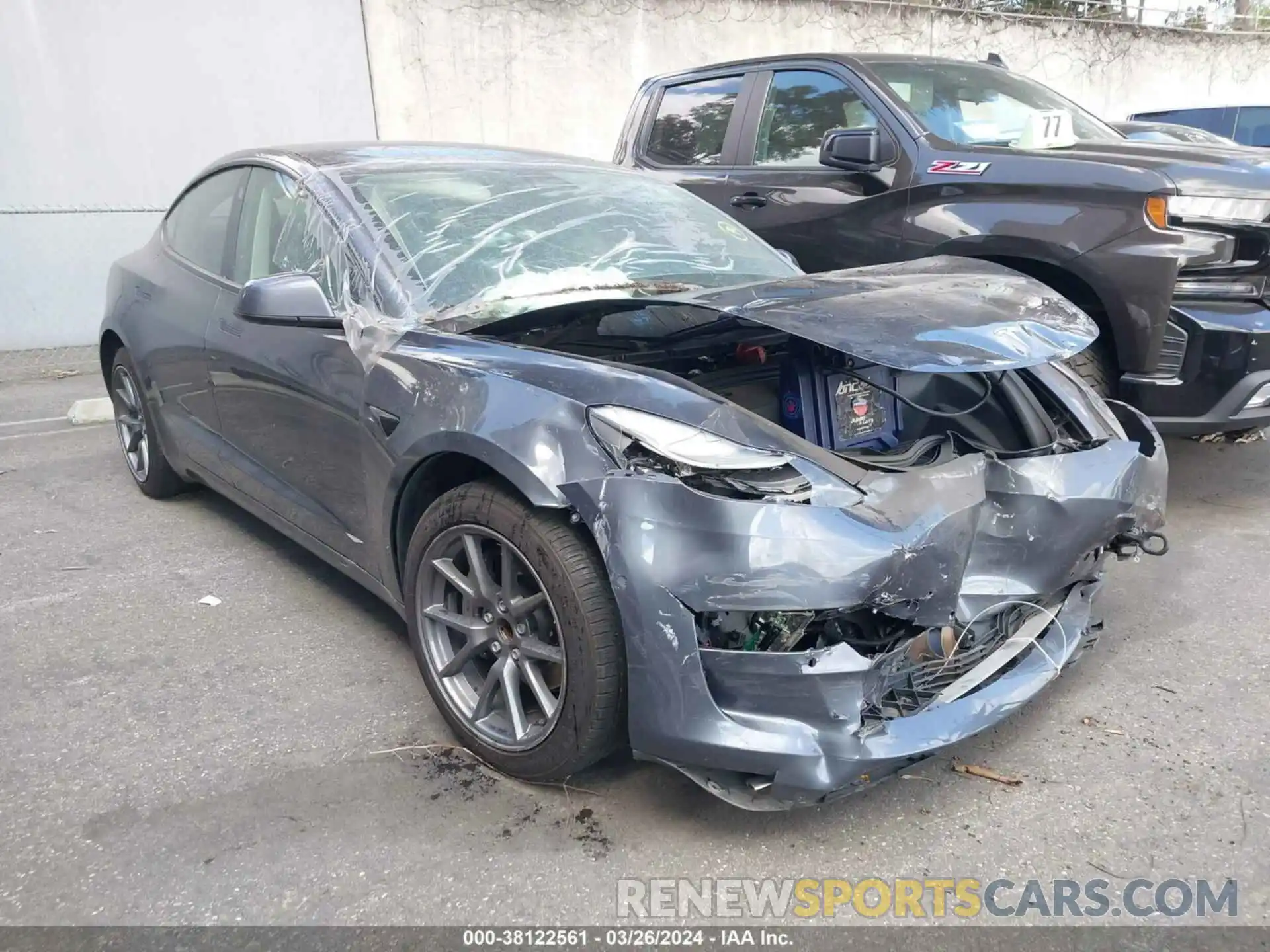 1 Photograph of a damaged car 5YJ3E1EA5MF098309 TESLA MODEL 3 2021