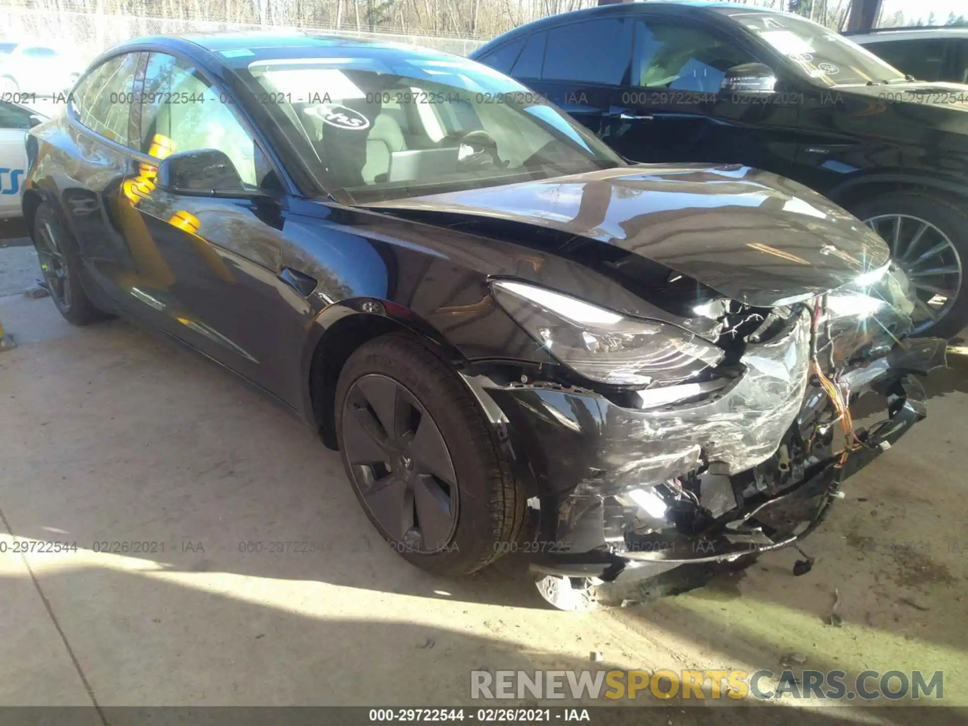 1 Photograph of a damaged car 5YJ3E1EA5MF870663 TESLA MODEL 3 2021