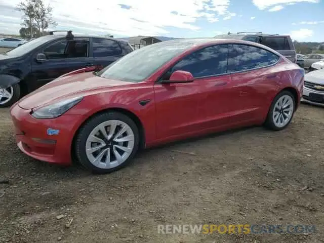 1 Photograph of a damaged car 5YJ3E1EA5MF908179 TESLA MODEL 3 2021