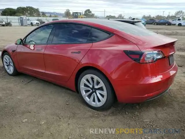 2 Photograph of a damaged car 5YJ3E1EA5MF908179 TESLA MODEL 3 2021