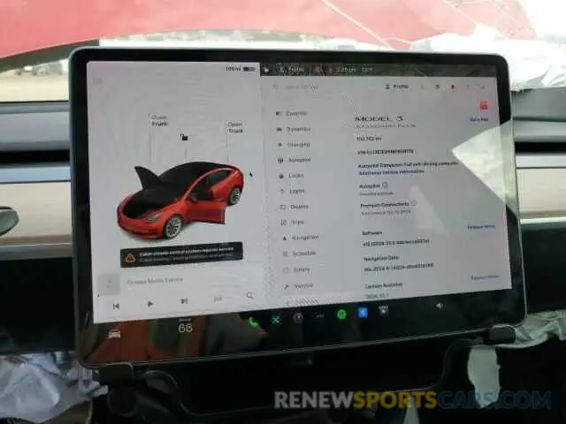 9 Photograph of a damaged car 5YJ3E1EA5MF908179 TESLA MODEL 3 2021