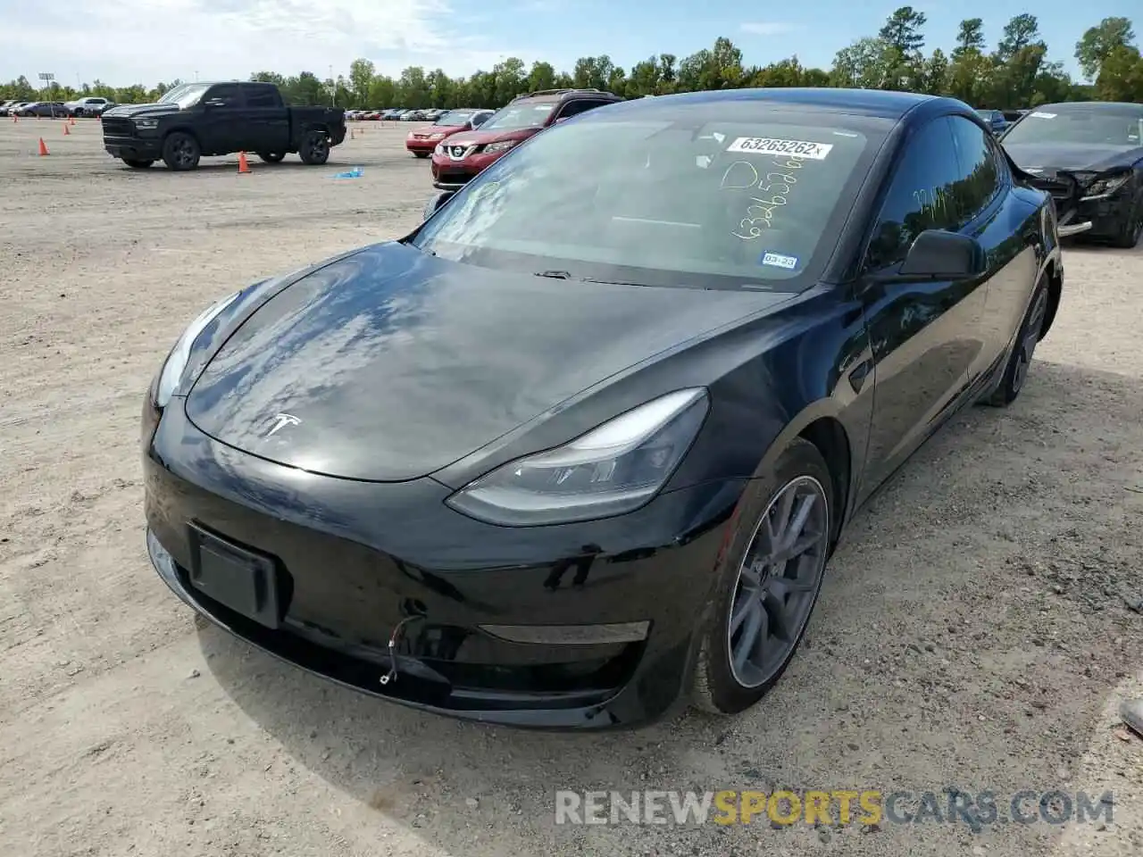 2 Photograph of a damaged car 5YJ3E1EA5MF911664 TESLA MODEL 3 2021